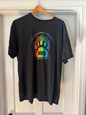 BSU Rainbow Paw Black T‑Shirt